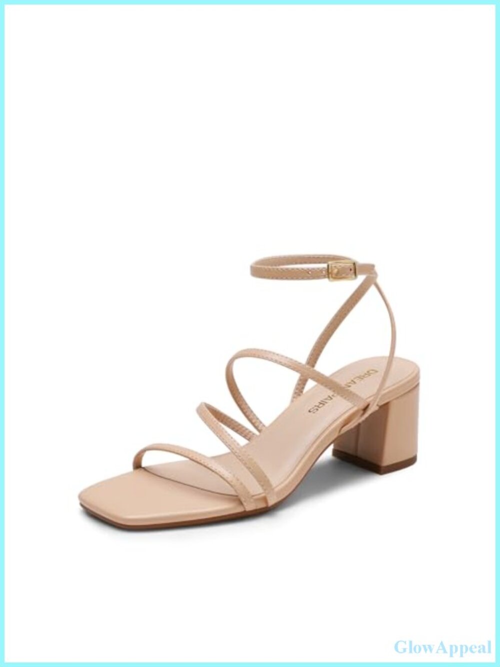 Strappy Block Heel Sandals with Rhinestone Accents